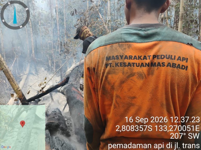 Sinergi, PT KMA, TNI dan MPA Berhasil Padamkan Karhutla di Jalan Lintas Distrik Tomage dan Aroba